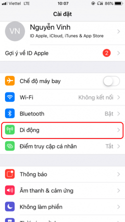 Hướng dẫn khắc phục lỗi không thể kết nối dữ liệu di động khi Update lên IOS 12.1.2
