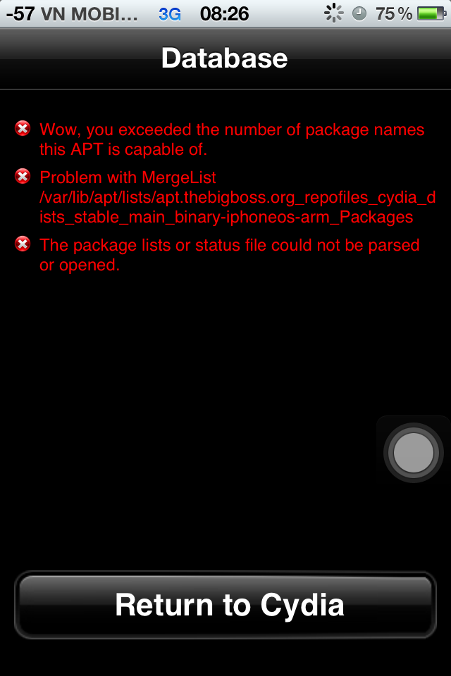 Nguyên nhân và hướng khắc phục Cydia lỗi database - Di Động Thông Minh