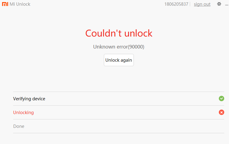 Hướng dẫn Fix lỗi Unlock Xiaomi ERROR 90000 || didongthongminh.vn
