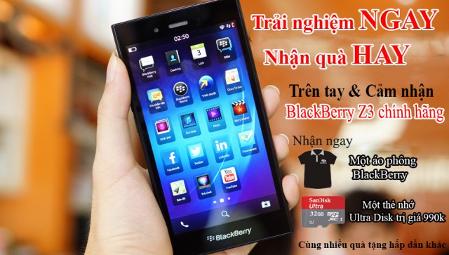 Trải nghiệm Blackberry Z3 Nhận quà cực khủng - Di Động Thông Minh