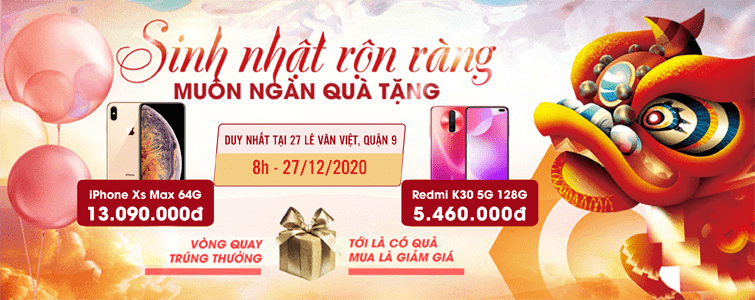 Mừng sinh nhật 2 tuổi 27 Lê Văn Việt- săn điện thoại giảm giá cực sốc