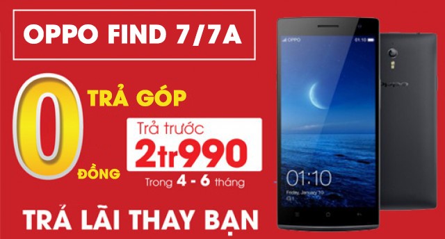 Cơ hội sở hữu OPPO Find 7/7A với chỉ 2.990.000đ - Di Động Thông Minh