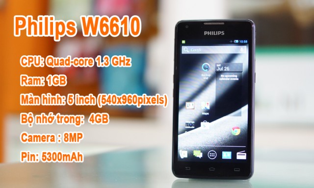 Đánh giá thời lượng sử dụng Pin khủng chờ tới 2 tuần của Philips W6610 - Di Động Thông Minh