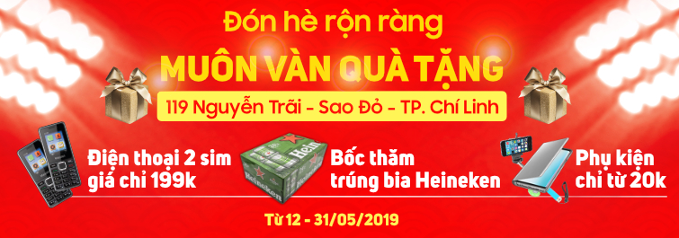 Đón hè rộn ràng, muôn ngàn quà tặng - Đ.thoại 2 sim 199K, bốc thăm trúng bia Heineken, phụ kiện 20K - Di Động Thông Minh