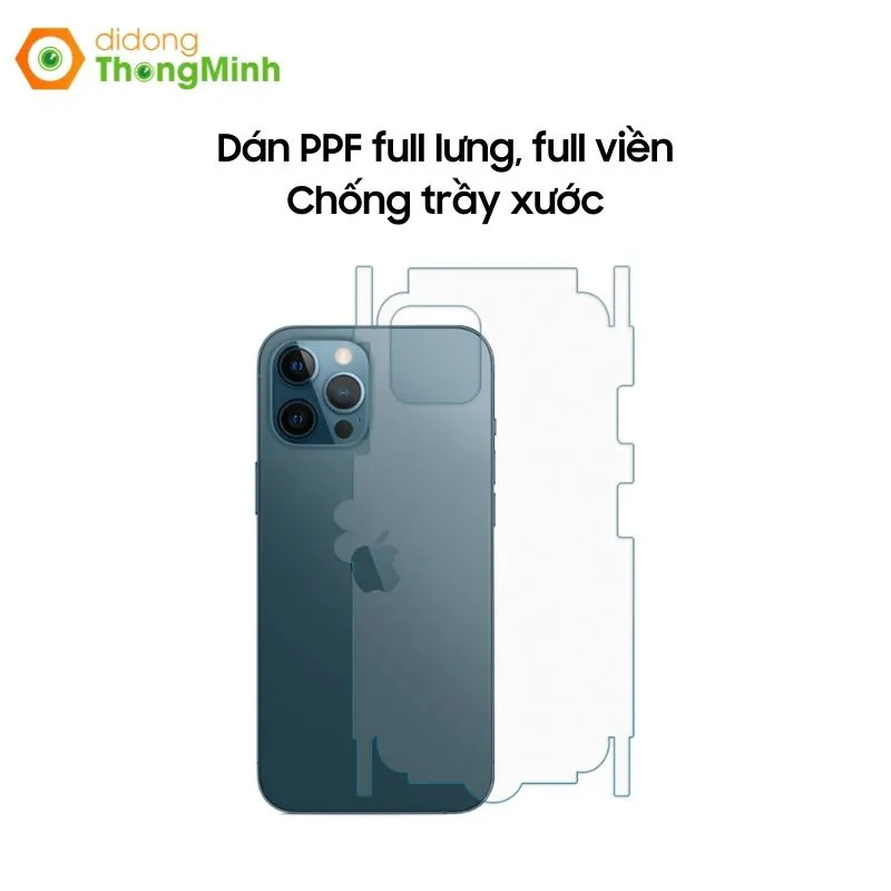 Miếng dán PPF mặt sau full viền iPhone 12/12 Pro cao cấp giá rẻ