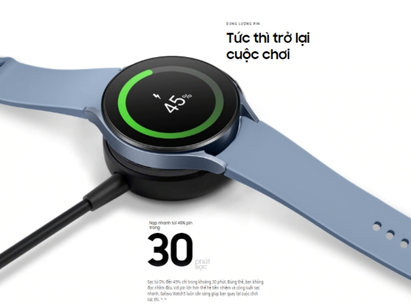 Đánh giá pin Galaxy Watch5: Cải tiến cho thời lượng pin bền bỉ 