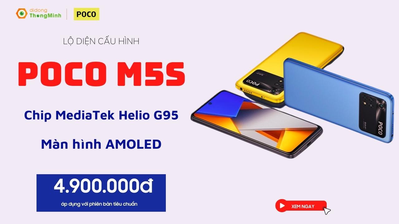Điện thoại POCO M5s lộ diện cấu hình với chip Helio G95, màn hình AMOLED và giá khởi điểm khoảng 4.9 triệu