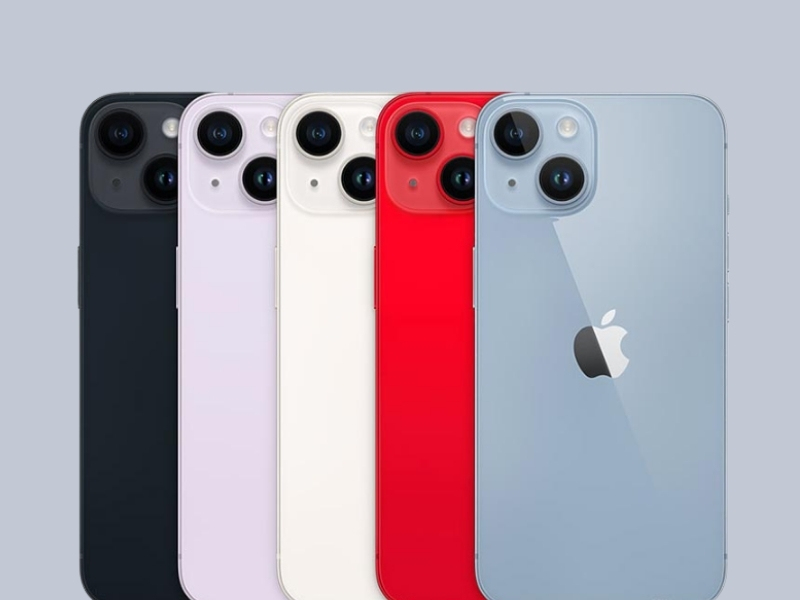 iPhone 14 mới còn được trang bị thêm màu xanh và màu tím trendy, bên cạnh các màu trắng, đen và đỏ