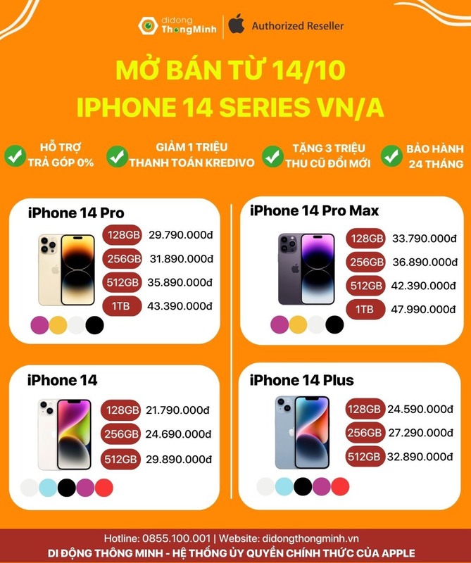 Giá iPhone 14 Pro Max 256GB Chính hãng VN/A