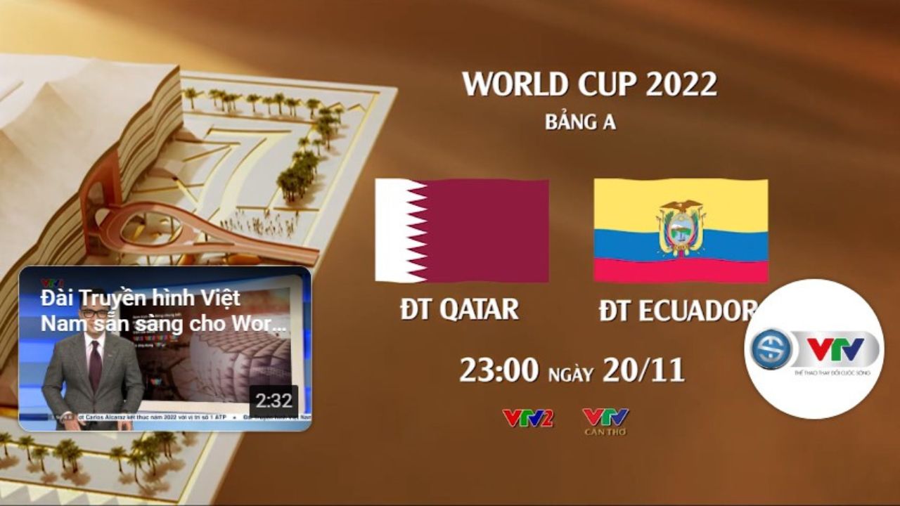 Trận đấu khai mạc World Cup 2022 diễn ra giữa đội chủ nhà Qatar vs Ecuador