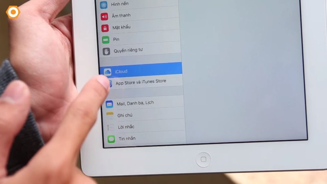 Kiểm tra iCloud của iPad