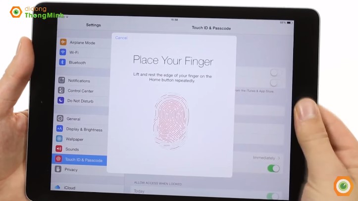 Kiểm tra touch ID