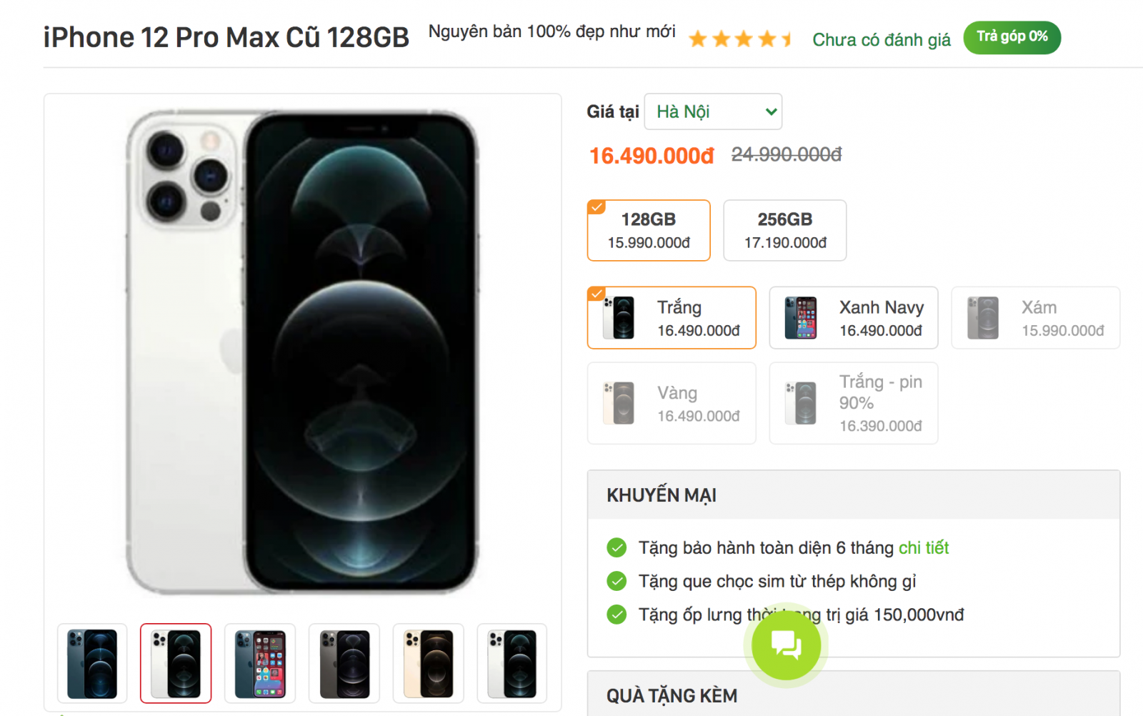 giá iphone 12 pro max 128gb cũ