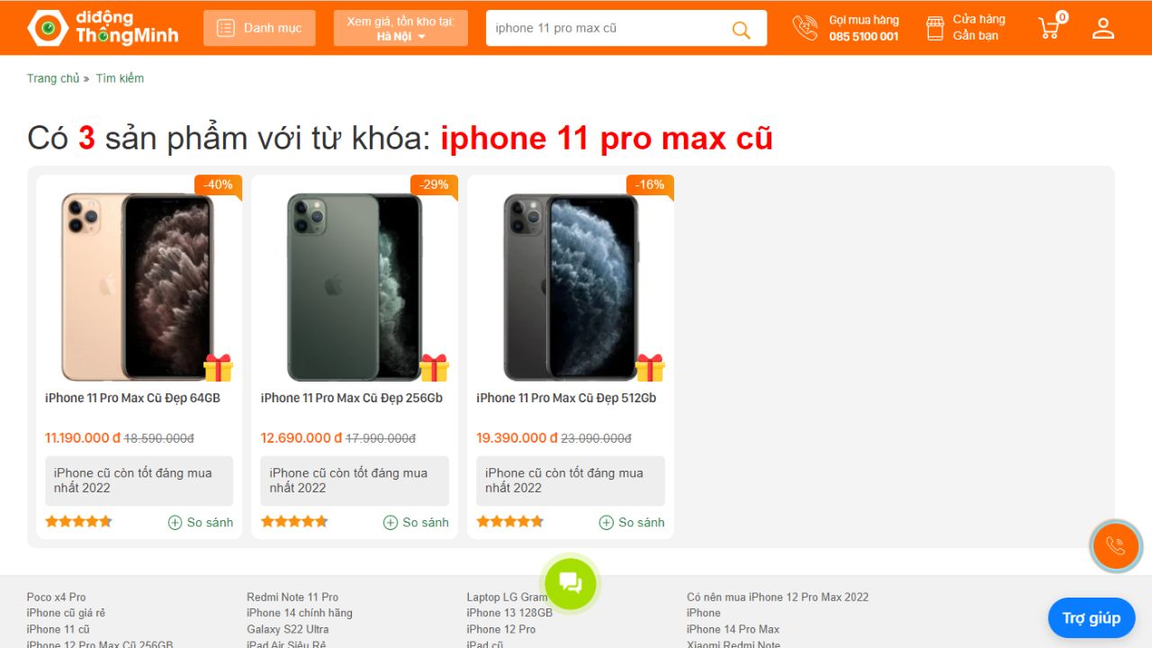 Hướng dẫn mua iPhone 11 Pro Max cũ TP HCM tại Di Động Thông Minh