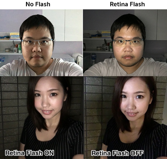 Sự khác biệt khi bật và tắt Retina Flash