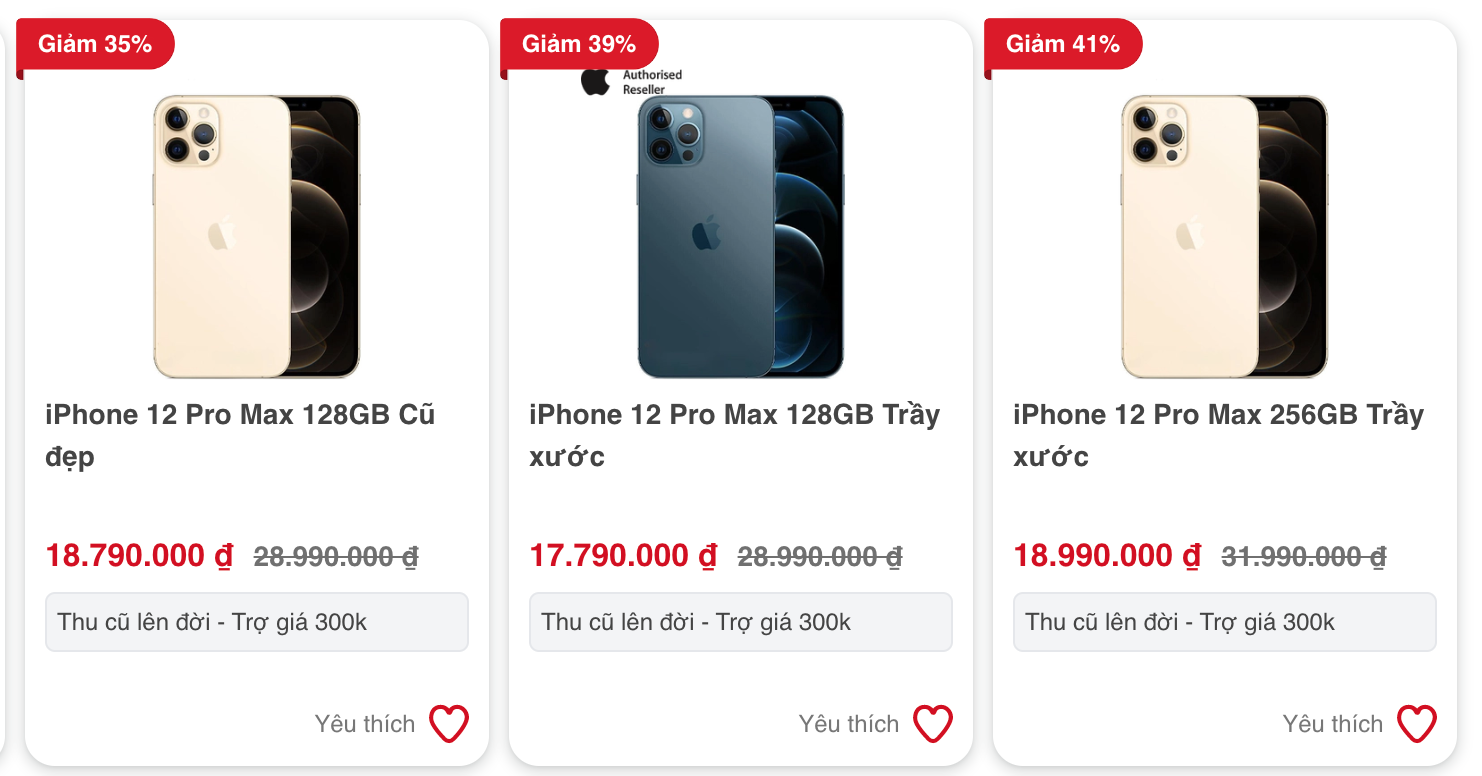 Giá iPhone 12 Pro Max trên thị trường
