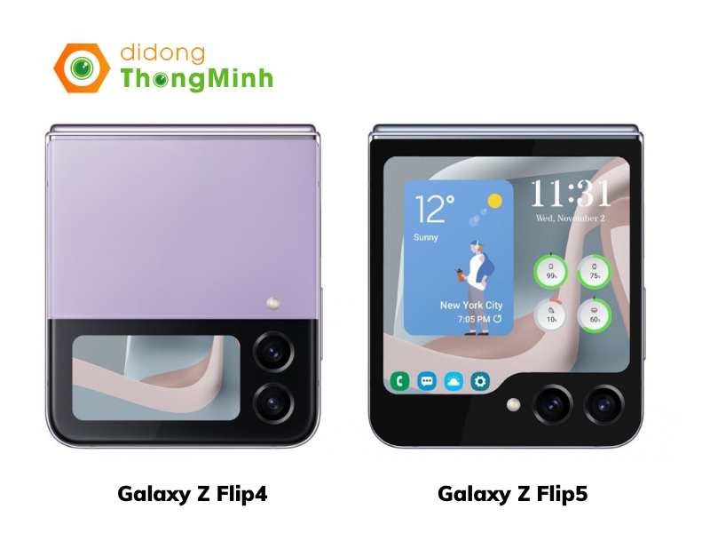 So sánh màn hình phụ Galaxy Z Flip5 và Galaxy Z Flip4