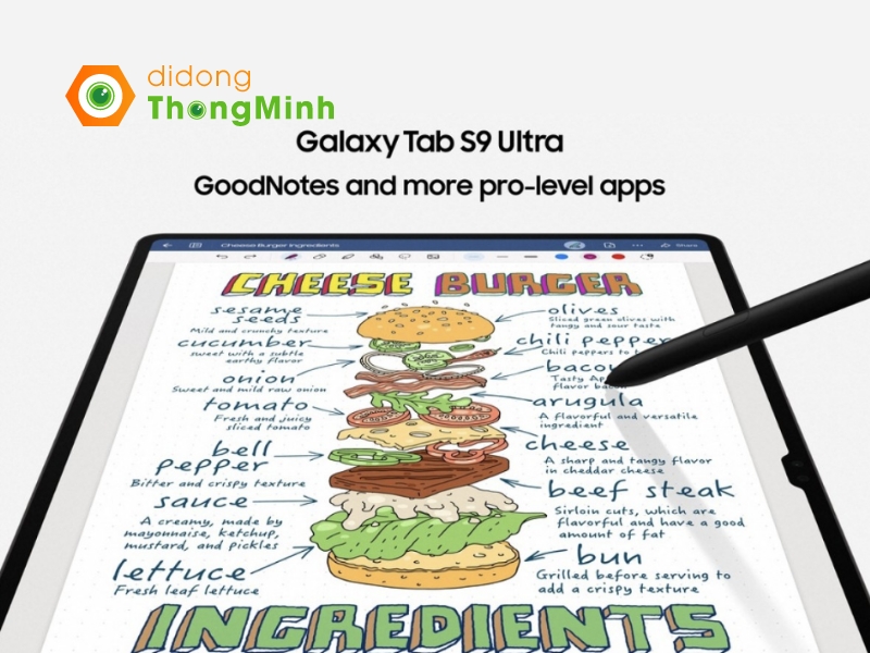Galaxy Tab S9 Ultra sử dụng màn hình Dynamic AMOLED 2X kích thước 14.6 inch