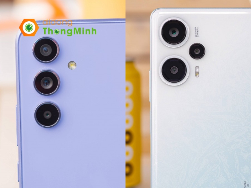 Galaxy A54 và Poco F5 có thiết lập camera khá giống nhau ở hầu hết các khía cạnh