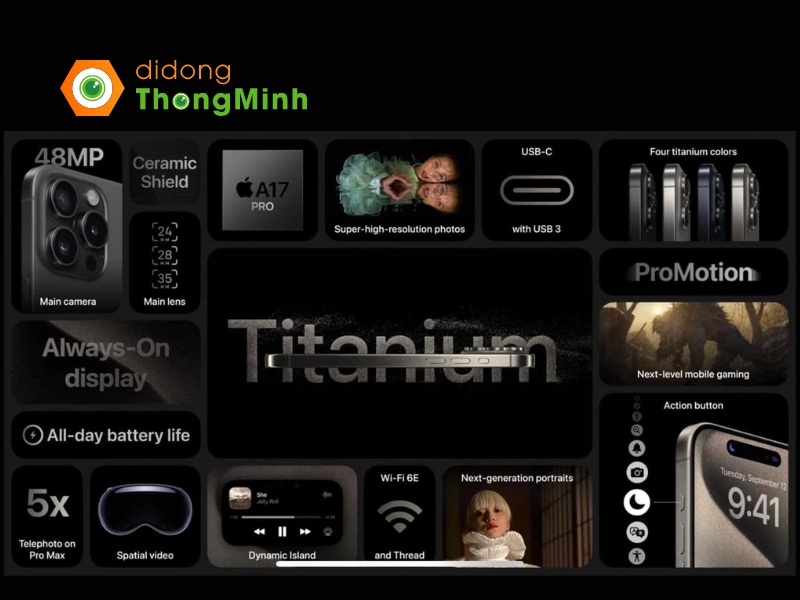 iPhone 15 Pro được xem là mẫu Pro nhẹ nhất mà thương hiệu từng công bố, giảm 19g so với iPhone 14 Pro năm ngoái